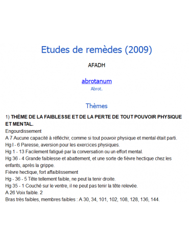 Etudes de remèdes de...